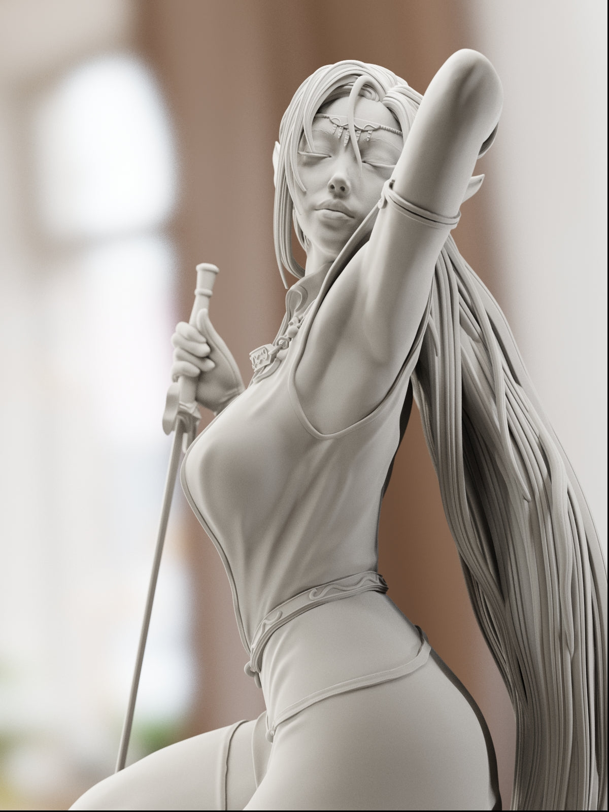The Dark Elf | Maximum Detailed 12K 3D printed figure