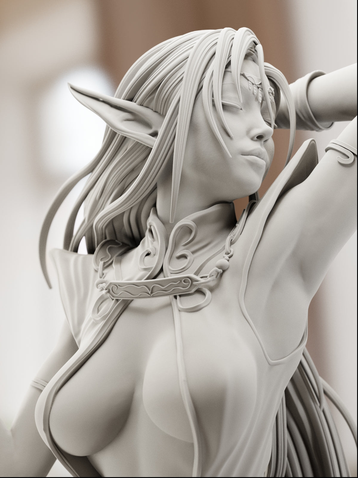The Dark Elf | Maximum Detailed 12K 3D printed figure