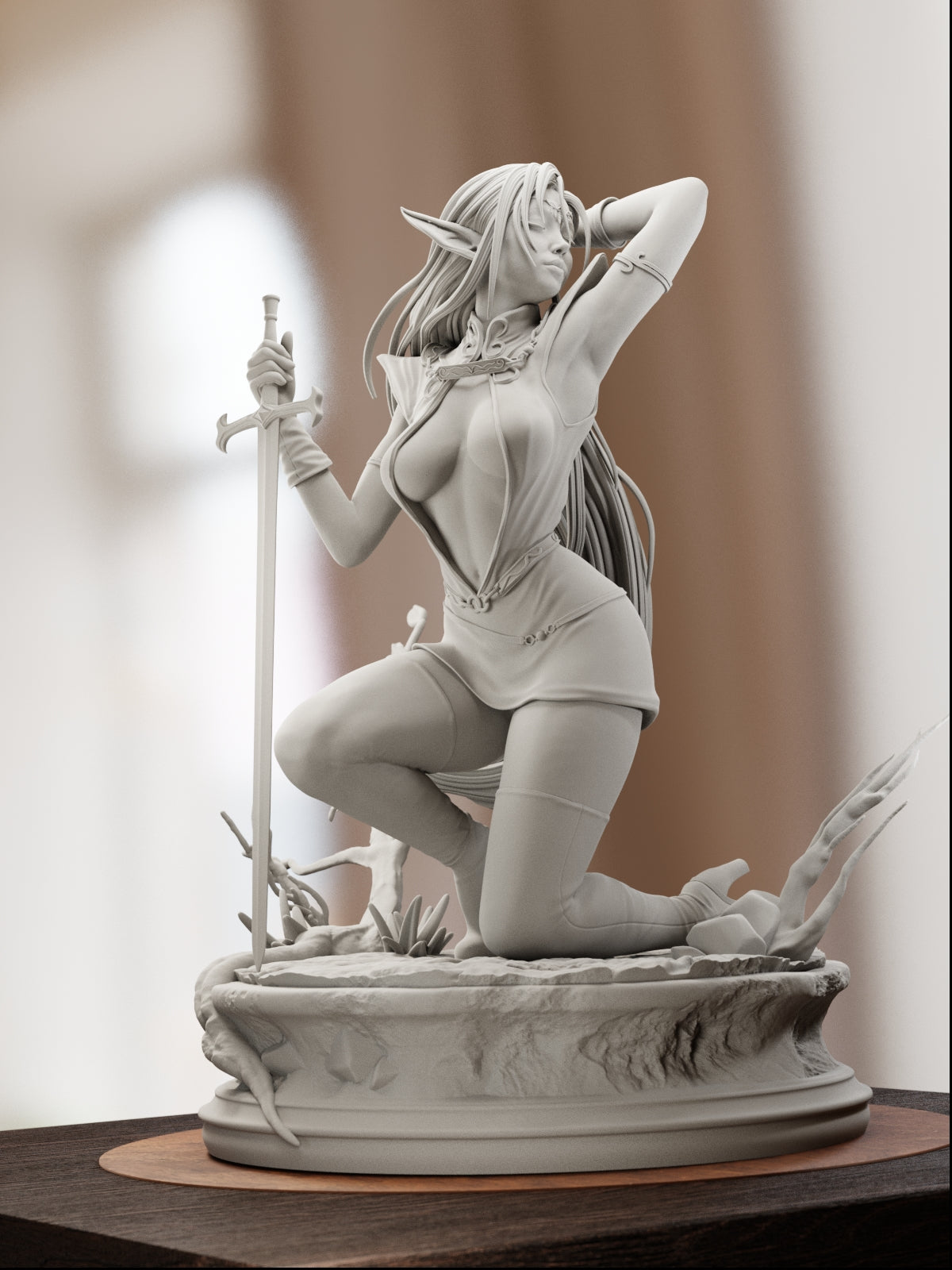 The Dark Elf | Maximum Detailed 12K 3D printed figure