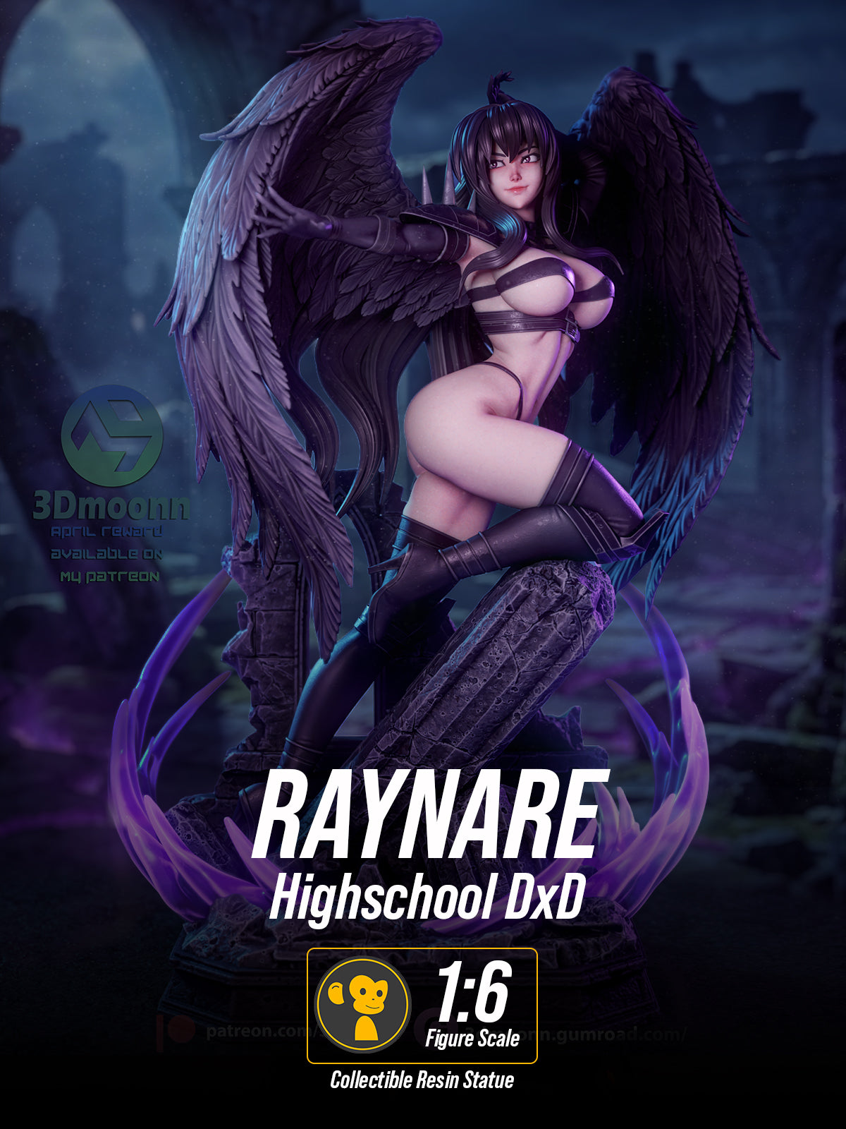 The Fallen Angel | Maximum Detailed 12K 3D printed figure