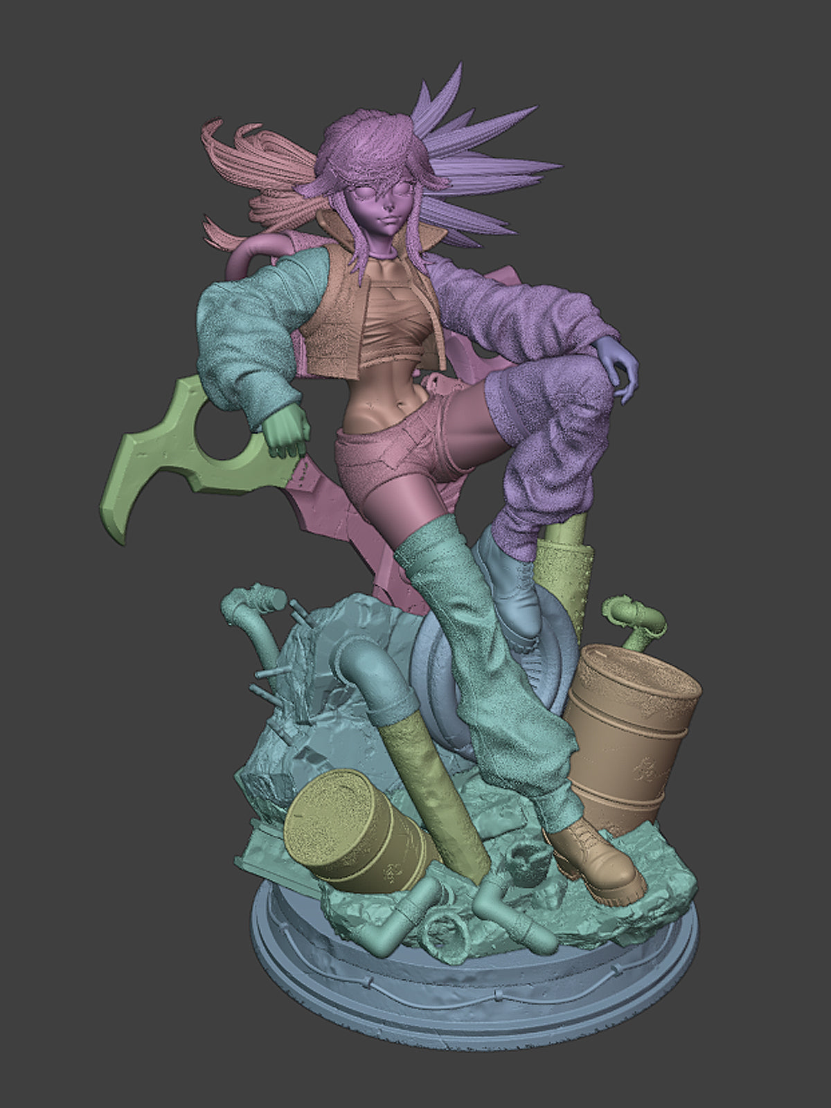 Sharp-Edged Cleaner Statue