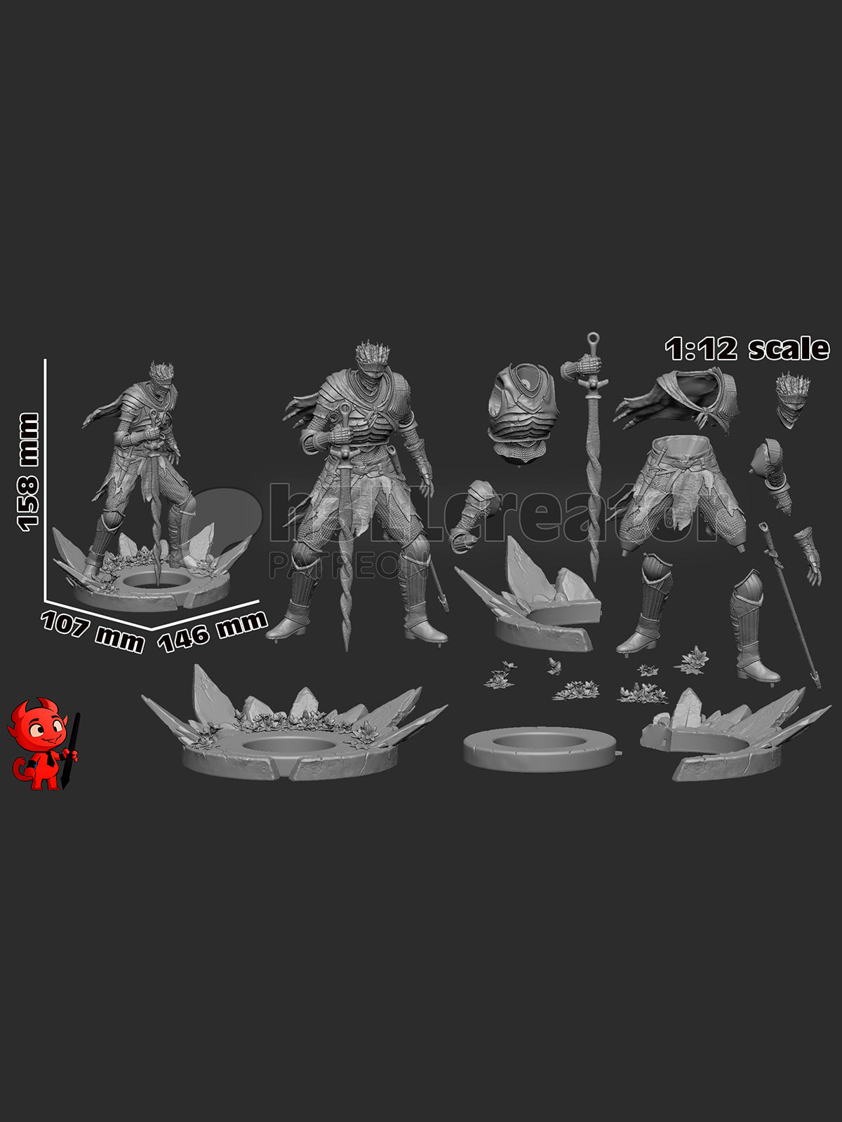 The Soul Cinder | Maximum Detailed 12K 3D printed figure