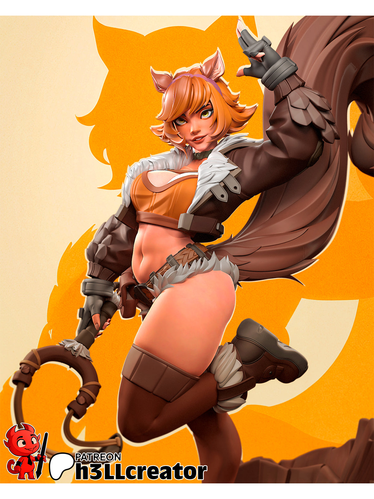 The Nutty Heroine | Maximum Detailed 12K 3D printed figure