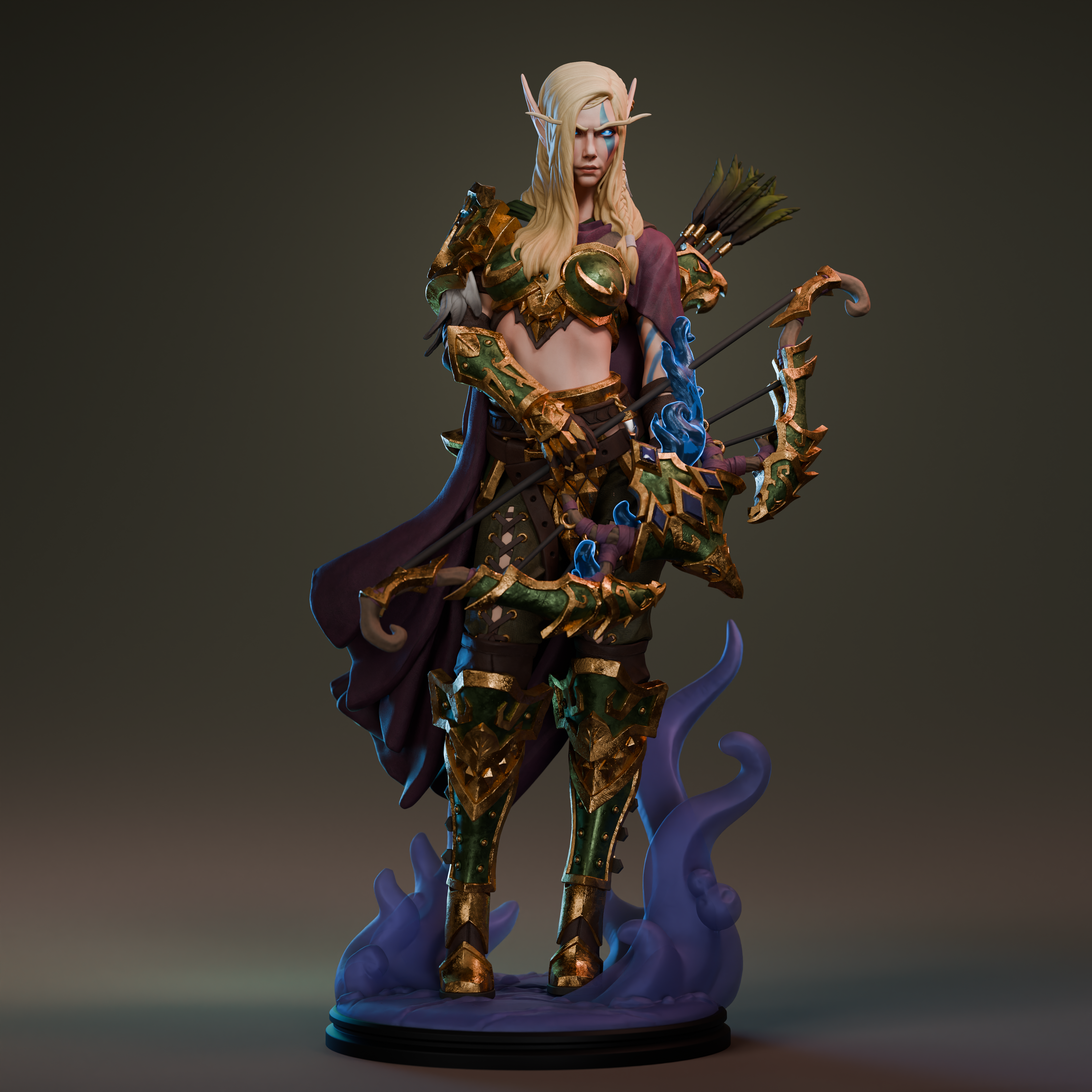 High Elf Huntress | Maximum Detailed 12K 3D printed figure