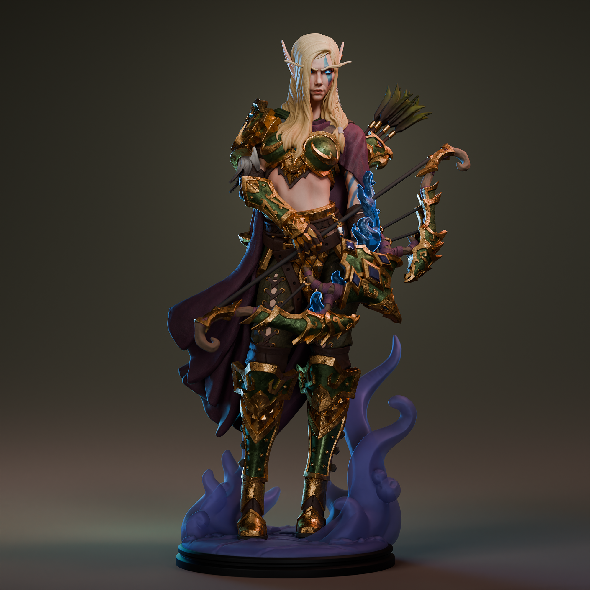 High Elf Huntress | Maximum Detailed 12K 3D printed figure