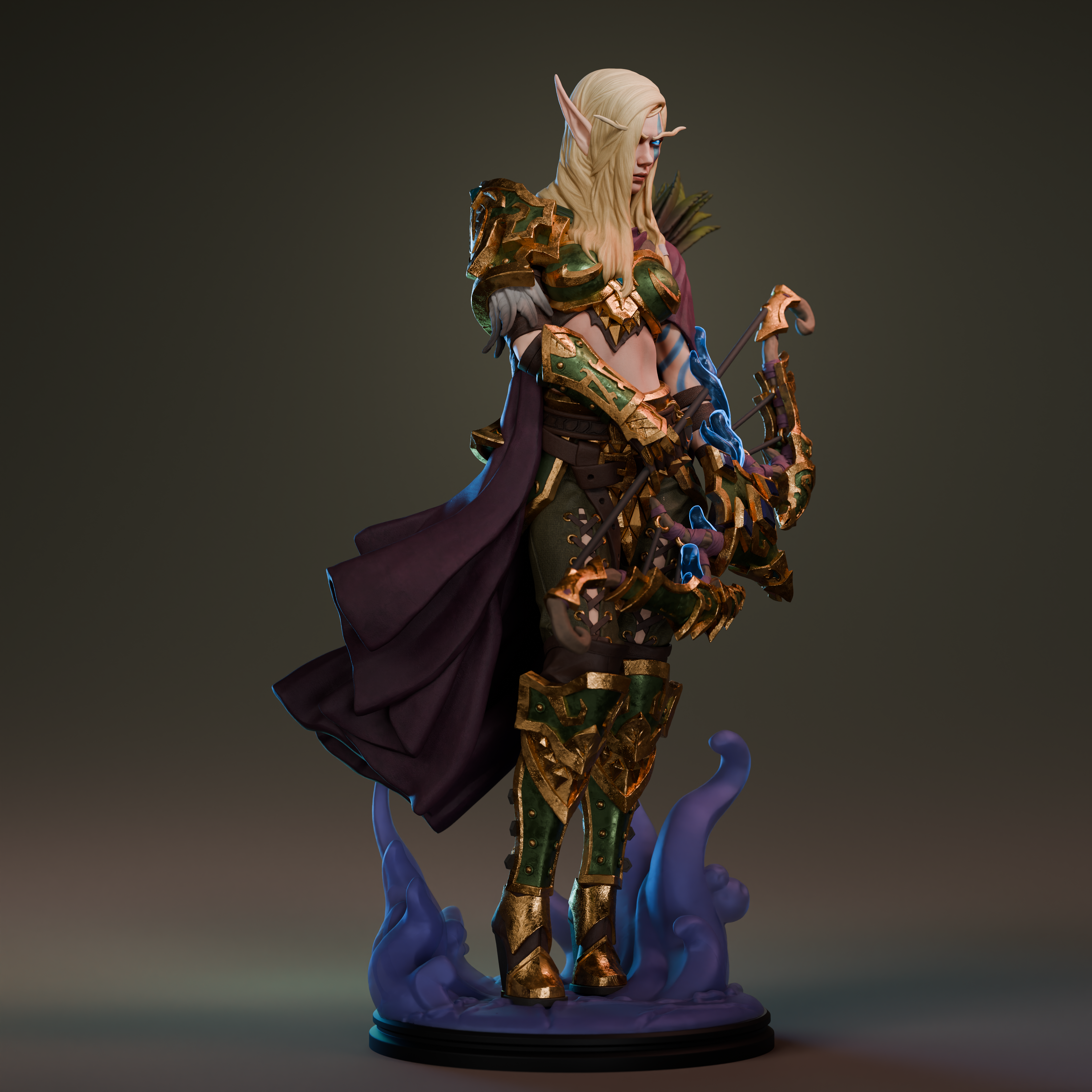 High Elf Huntress | Maximum Detailed 12K 3D printed figure
