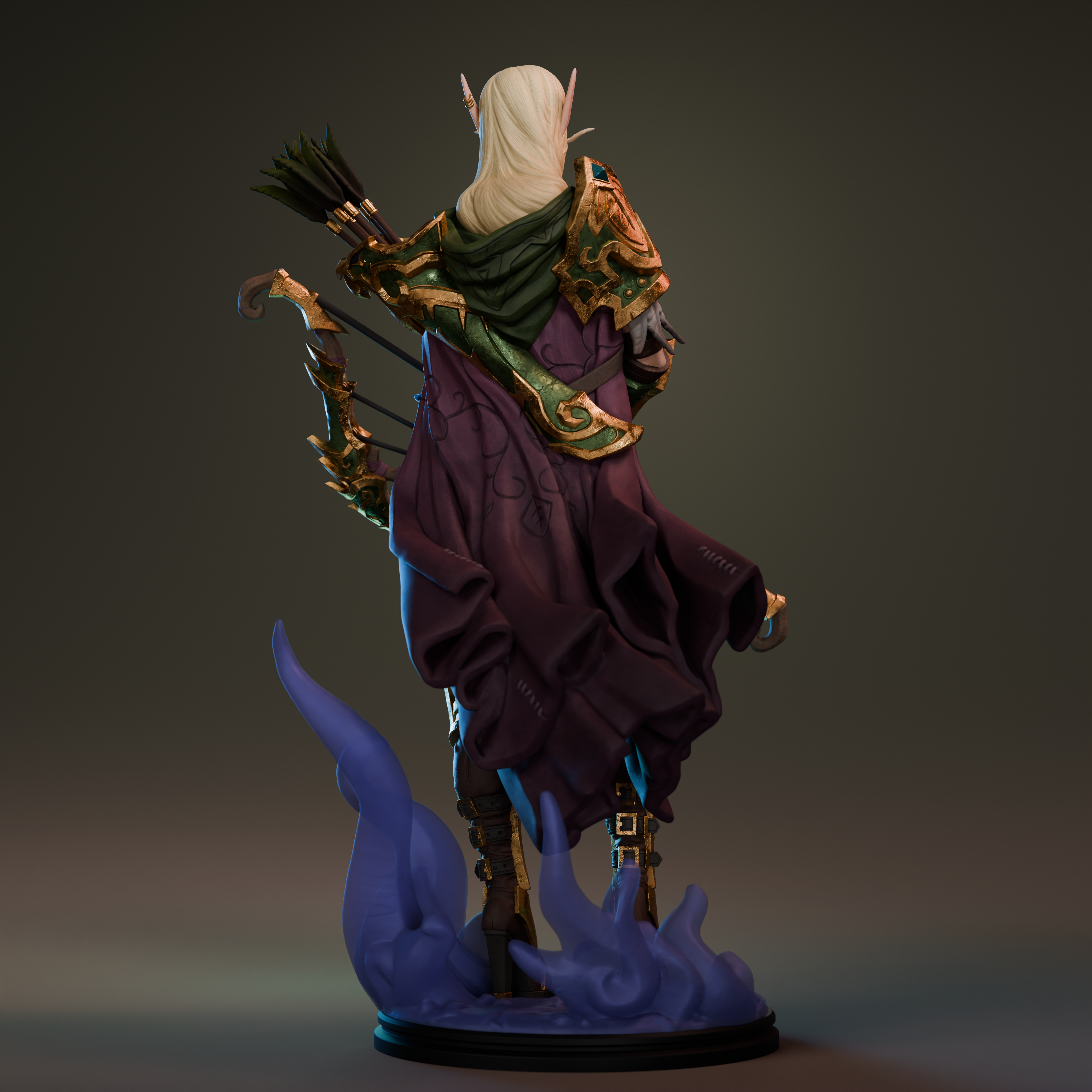 High Elf Huntress | Maximum Detailed 12K 3D printed figure