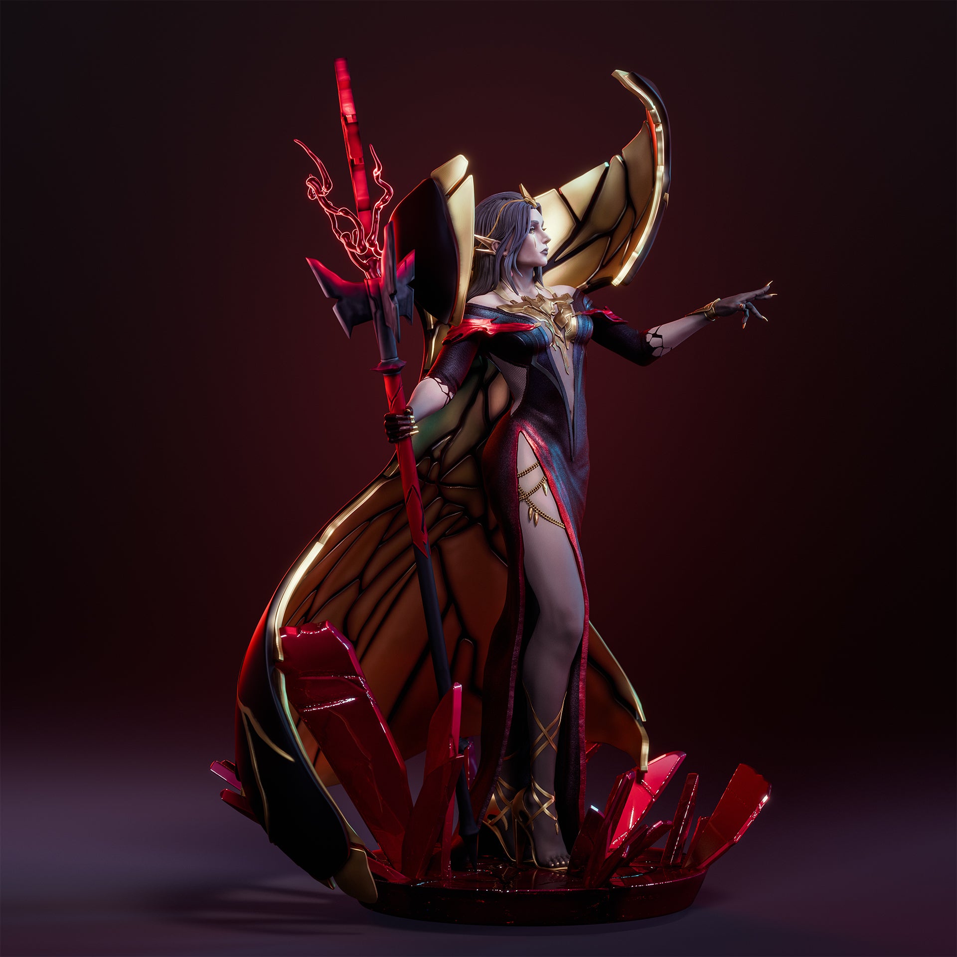 The Black Rose | Maximum Detailed 12K 3D printed figure