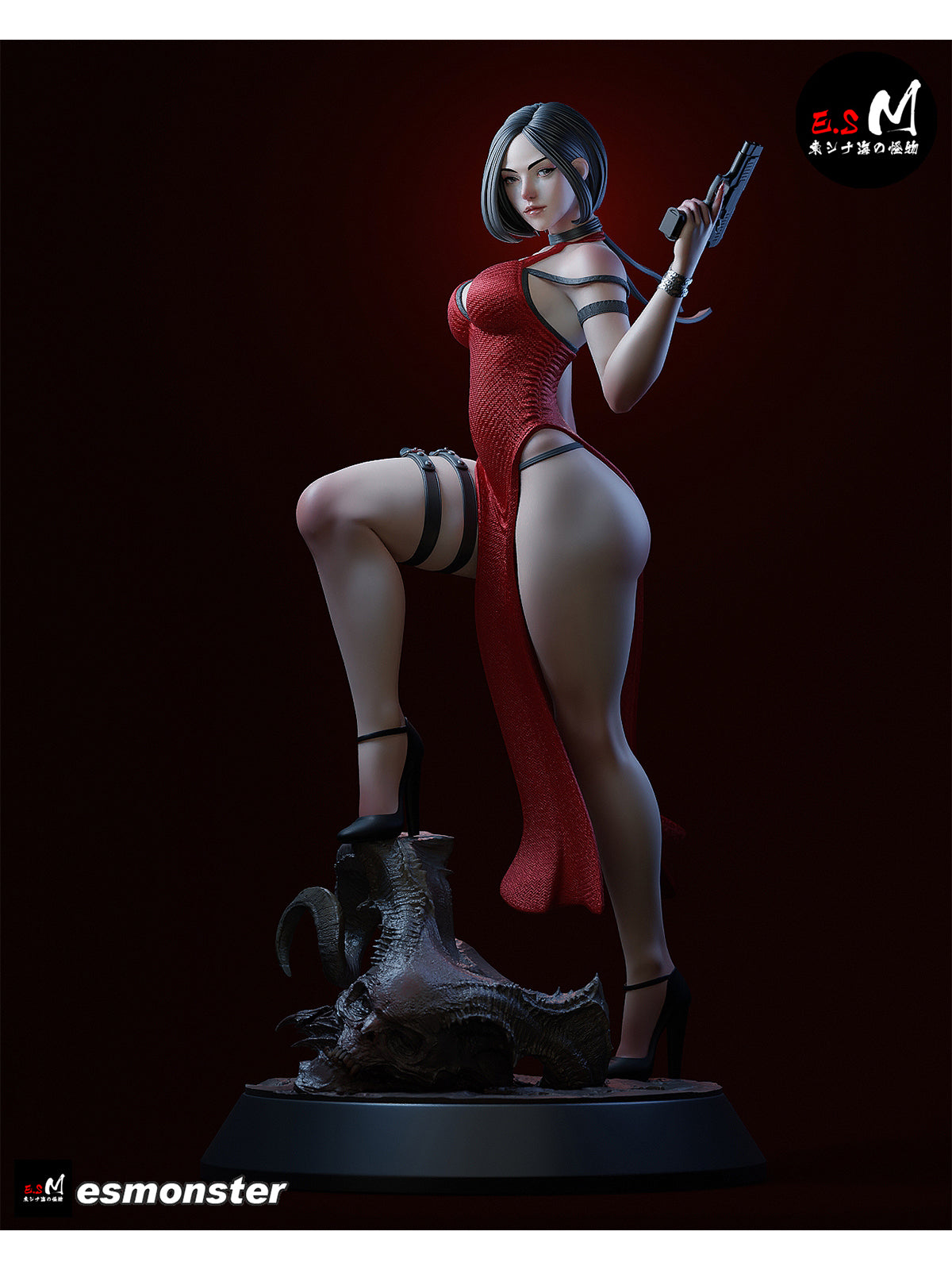 The Woman in Red | Maximum Detailed 12K 3D printed figure