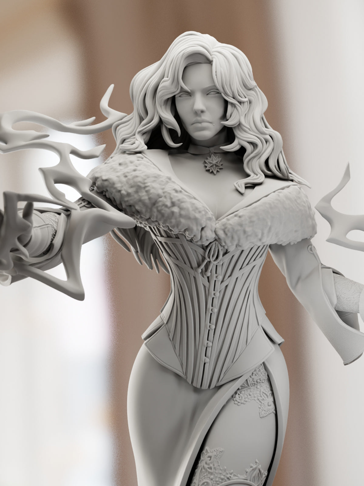 The Black Sorceress | Maximum Detailed 12K 3D printed figure