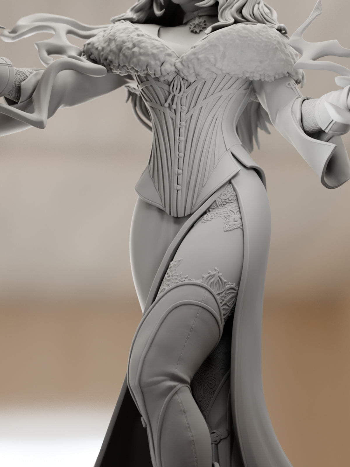 The Black Sorceress | Maximum Detailed 12K 3D printed figure