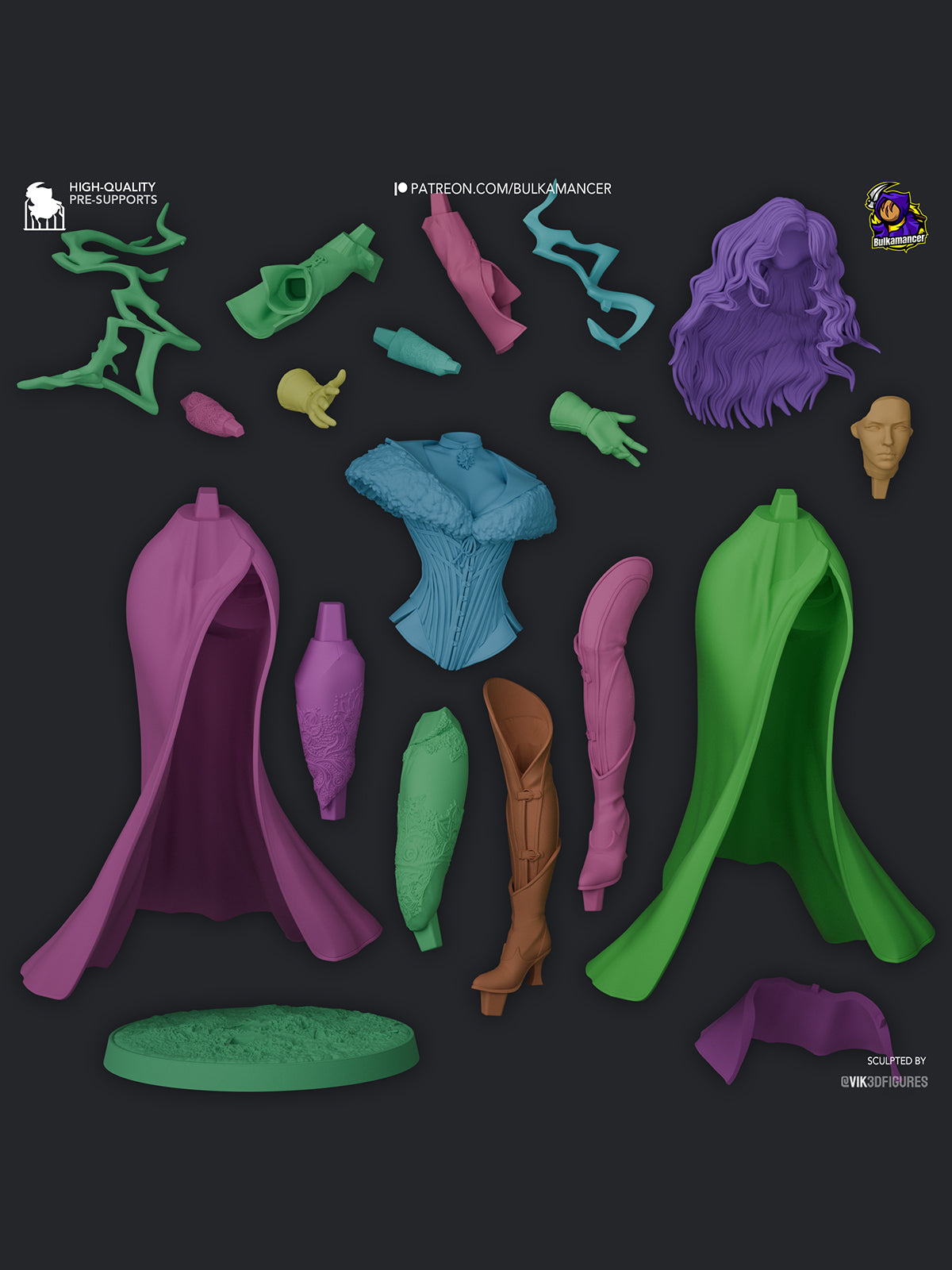 The Black Sorceress | Maximum Detailed 12K 3D printed figure