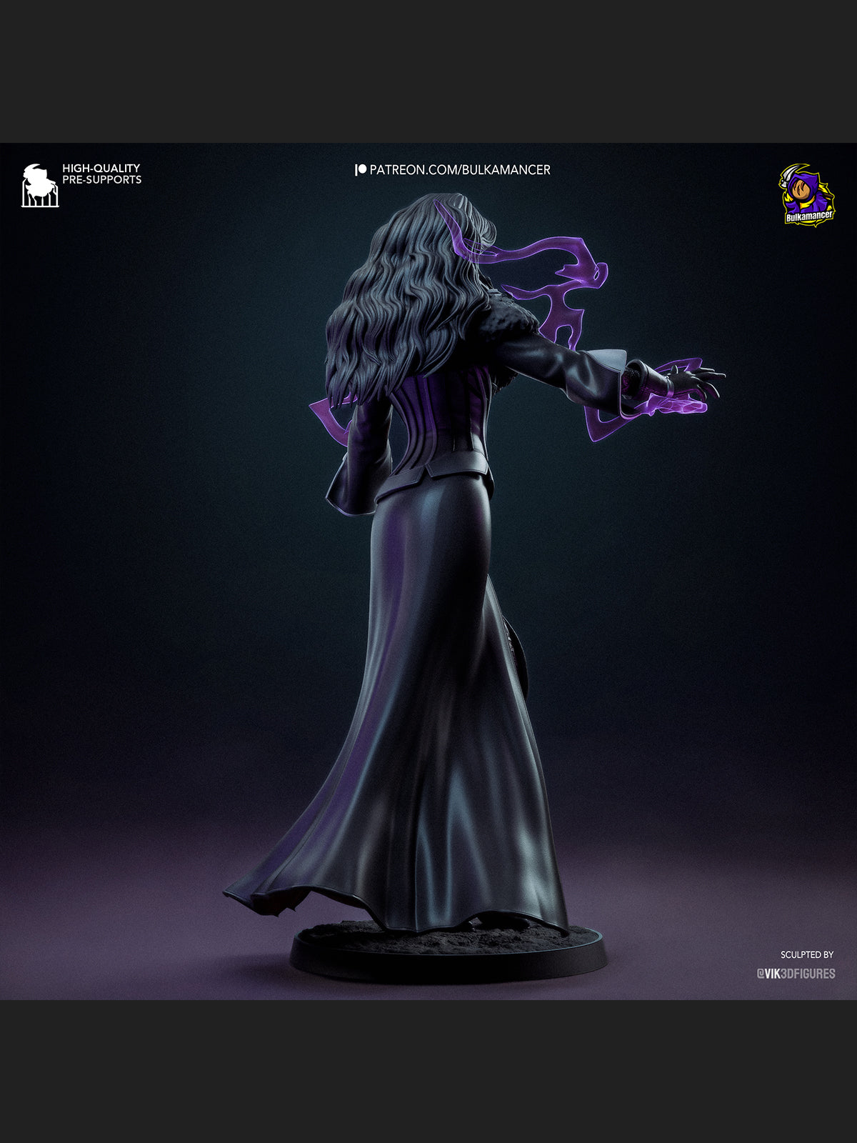 The Black Sorceress | Maximum Detailed 12K 3D printed figure