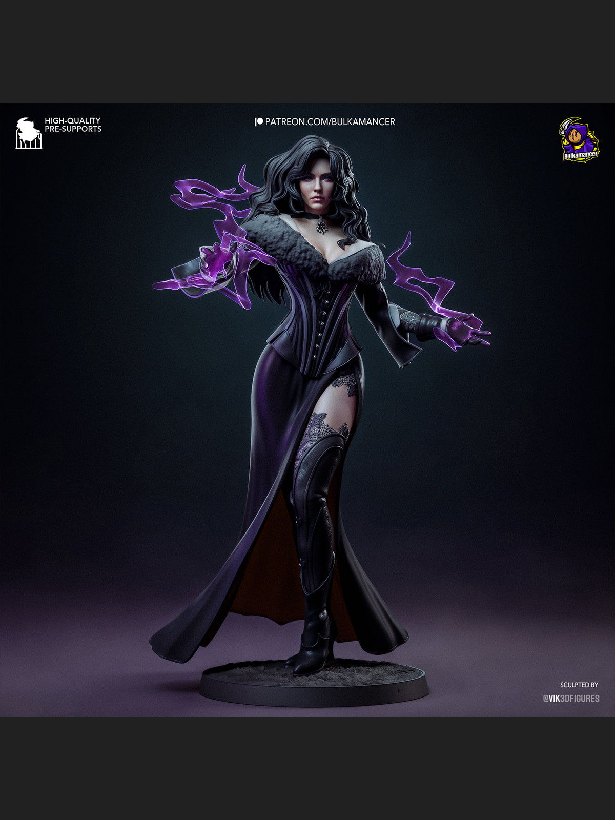 The Black Sorceress | Maximum Detailed 12K 3D printed figure