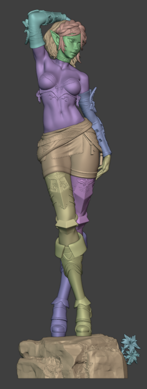 The Golden Maiden | Maximum Detailed 12K 3D printed figure